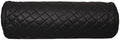 Neck Roll Pillow Cushion Cover, 22x5 Inch Full Moon Round Bolster Pillow Case, Cylinder Soft Lambskin Leather Pillowcase for Head, Spine & Neck Support During Sleep - Quilted Black Pack of 1