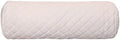 Neck Roll Pillow Cushion Cover, 16x6 Inch Full Moon Round Bolster Pillow Case, Cylinder Soft Lambskin Leather Pillowcase for Head, Spine & Neck Support During Sleep - Quilted White Pack of 1