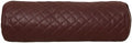 Neck Roll Pillow Cushion Cover, 24x7 Inch Full Moon Round Bolster Pillow Case, Cylinder Soft Lambskin Leather Pillowcase for Head, Spine & Neck Support During Sleep - Quilted Dark Brown Pack of 1