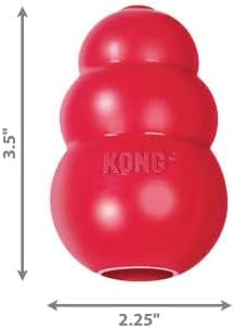 KONG Classic Stuffable Dog Toy - Fetch & Chew Toy for Dogs - Treat-Filling Capabilities & Erratic Bounce for Extended Play Time - Durable Natural Rubber Material - for Medium Dogs (Pack of 2)