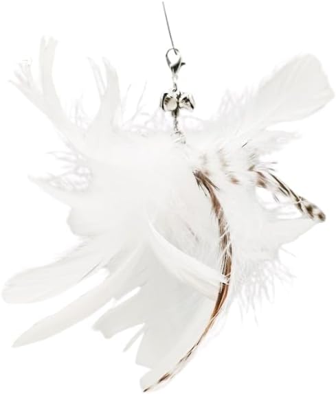 Variety Play Set, 5 Pack Refills for Wand and Fishing Poles, Spring Wires, Door/Wall Hang Ropes. 2 Bird, 2 Feather & Windmill Cat Toys - Bells & Easy Clip-On