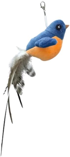 Chirping Bird Replacement Heads for Cat Toys - Set of 3 - Realistic Calling Bird Sounds, Vibrant Feather Designs, Easy Clip-On for Endless Fun