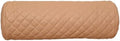 Neck Roll Pillow Cushion Cover, 18x7 Inch Full Moon Round Bolster Pillow Case, Cylinder Soft Lambskin Leather Pillowcase for Head, Spine & Neck Support During Sleep - Quilted Beige Pack of 1