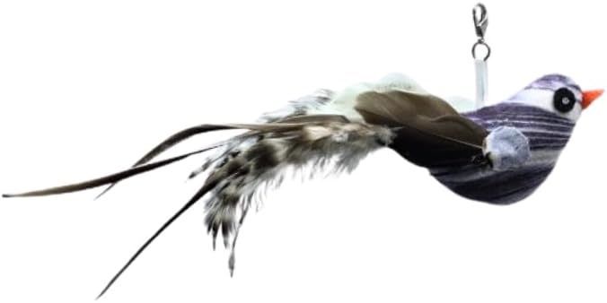 Chirping Bird Replacement Heads for Cat Toys - Set of 3 - Realistic Calling Bird Sounds, Vibrant Feather Designs, Easy Clip-On for Endless Fun