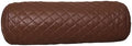 Neck Roll Pillow Cushion Cover, 18x7 Inch Full Moon Round Bolster Pillow Case, Cylinder Soft Lambskin Leather Pillowcase for Head, Spine & Neck Support During Sleep - Quilted Chocolate Brown Pack of 1