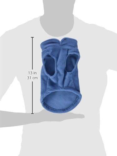 Gooby - Fleece Vest, Small Dog Pullover Fleece Jacket with Leash Ring, Blue, Small