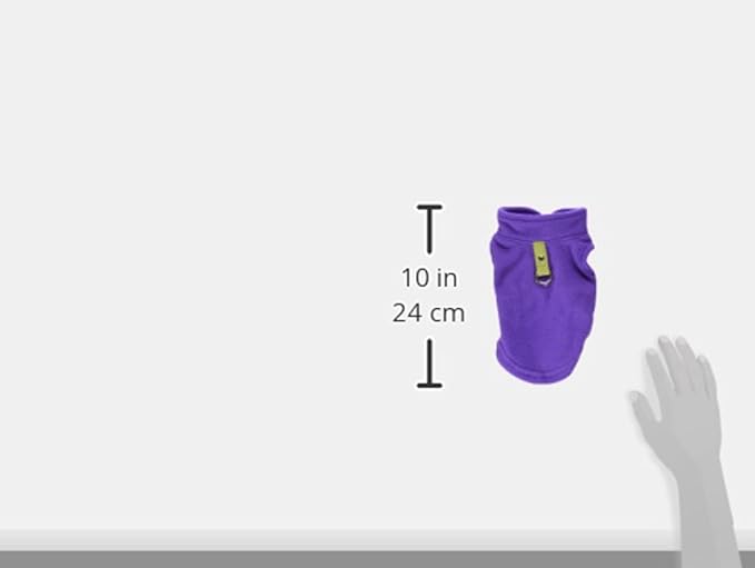 Gooby Fleece Vest Dog Sweater - Lavender, X-Small - Warm Pullover Fleece Dog Jacket with O-Ring Leash for Small to Medium Dogs