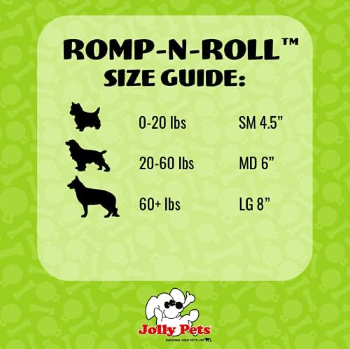 Jolly Pets Romp-n-Roll Rope and Ball Dog Toy, 4.5 Inches/Small, Red