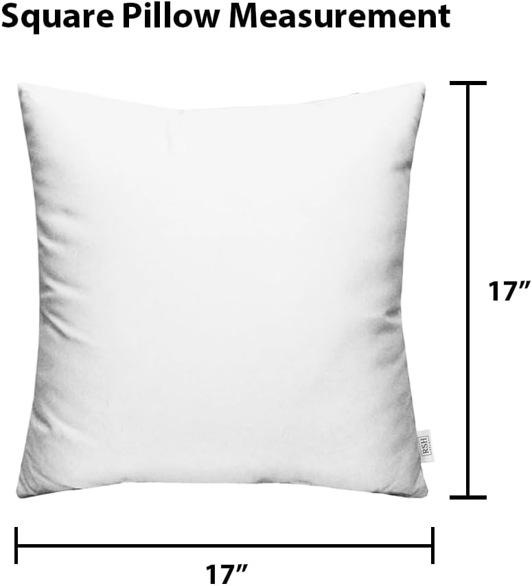 RSH DECOR: Sunbrella Play Square Throw Pillows Set of 2 | 17" x 17" | Water and Fade-Resistant Performance Fabric | Outdoor Pillow Covers with Down-Alternative Inserts | Play Mocha