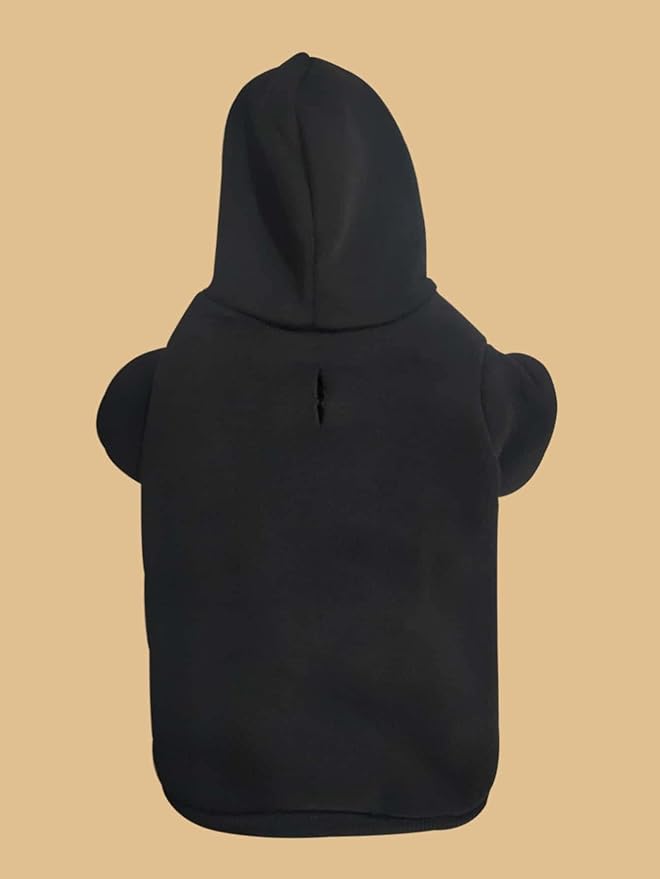 QWINEE Basic Dog Hoodie Sweatshirt Puppy Sweater Warm Cat Costumes Pet Clothes for Chihuahua Puppy Kitten Small Medium Dogs Black XX-Large