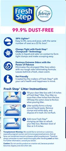 Fresh Step Clumping Cat Litter, Lightweight, Extreme, Long Lasting Odor Control Kitty Litter with Activated Charcoal, Low Dust Formula, 15.4 lb (Pack of 2)