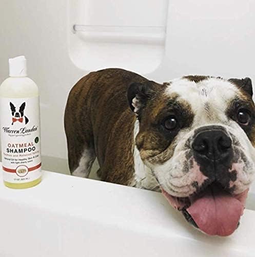 Warren London Oatmeal Dog Shampoo - Soothing Relief for Itchy, Flaky, Dry, & Sensitive Skin - Infused with Vitamins & Neem Oil - Stops Scratching - Made in USA - 17 oz