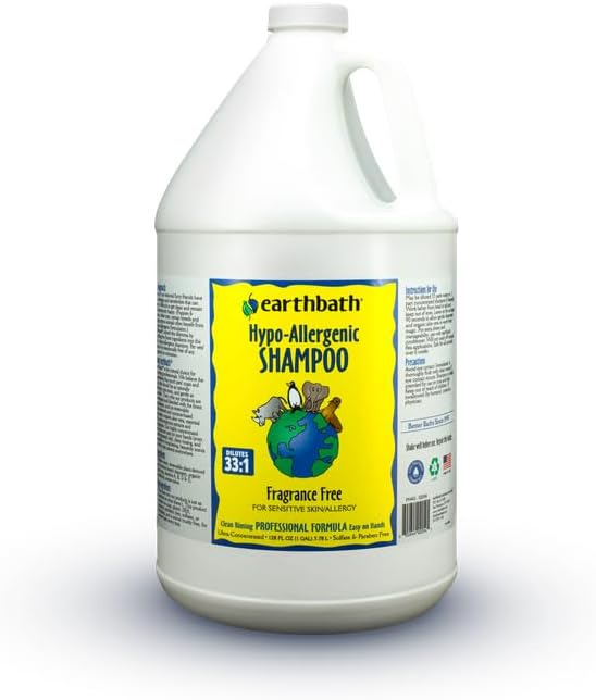 earthbath, Hypoallergenic Dog Shampoo - Fragrance Free Dog Shampoo for Allergies and Itching, Made in USA, Cruelty Free Dog Wash, Gentle Puppy Shampoo, Soothing Cat Shampoo - 128 Oz (1 Pack)