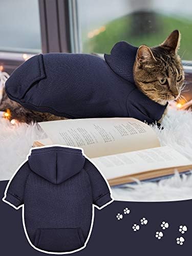 Syhood 4-Piece Small Dog Sweater Set - Dog Hoodie Clothes with Hat for Small Dogs, Chihuahua, Winter Warm Hoodies & Coat Sweater Shirt(M)