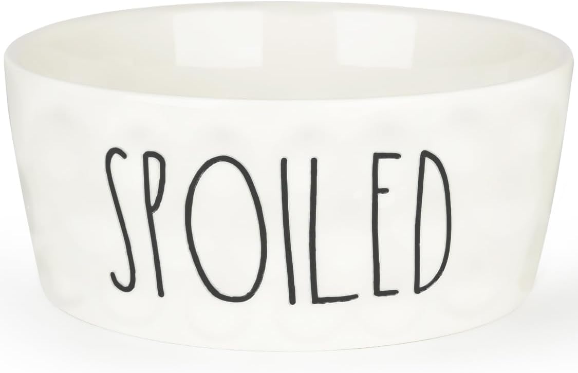 70OZ Ceramic Dog Bowl - 8'' Non-Slip Feeder for Medium & Large Dogs, Suitable for Dry & Wet Food, White, Microwave & Dishwasher Safe