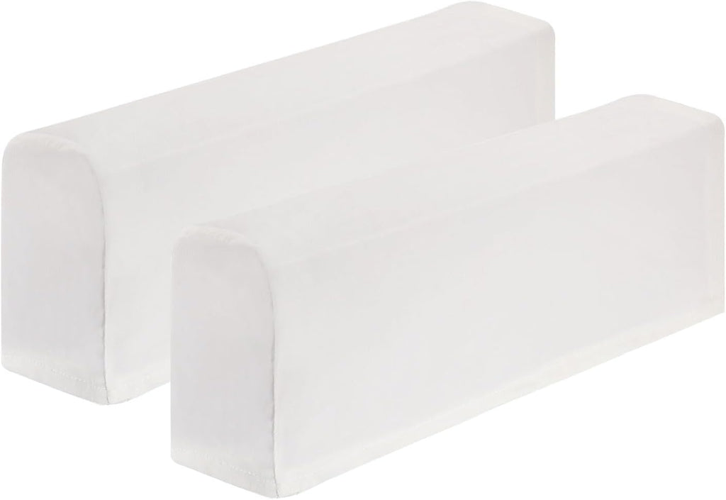 uxcell 2Pcs Stretch Armrest Covers, Polyester Soft Armchair Slipcovers Couch Recliner Arm Cover for Chair Sofa Protector, White