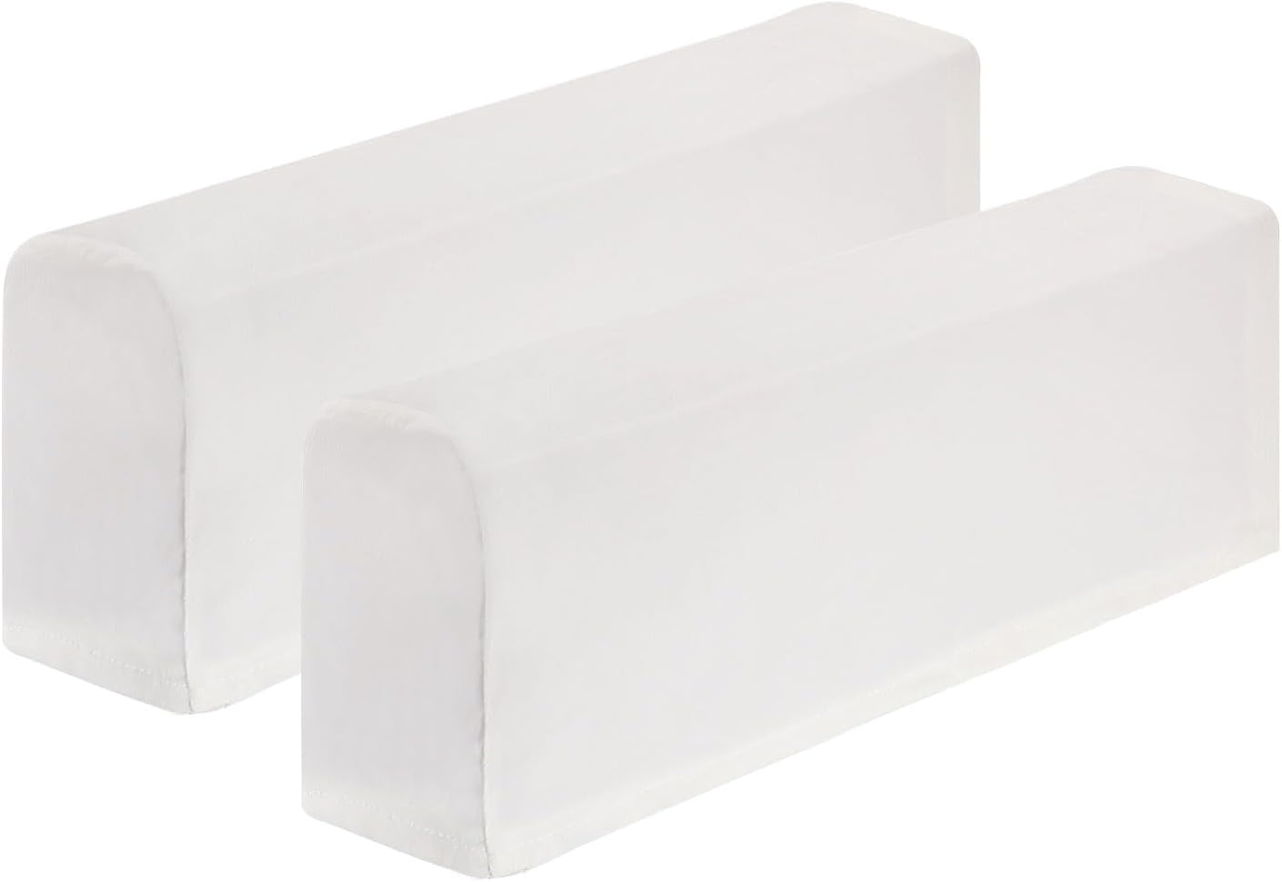 uxcell 2Pcs Stretch Armrest Covers, Polyester Soft Armchair Slipcovers Couch Recliner Arm Cover for Chair Sofa Protector, White