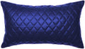 Genuine Leather Quilted Pillow Cover Case for Lumbar Throw Couch Pillows - Modern Farmhouse Decorative Sofa Thick & Soft Cushion Covers (Royal Blue, 10" x 18")
