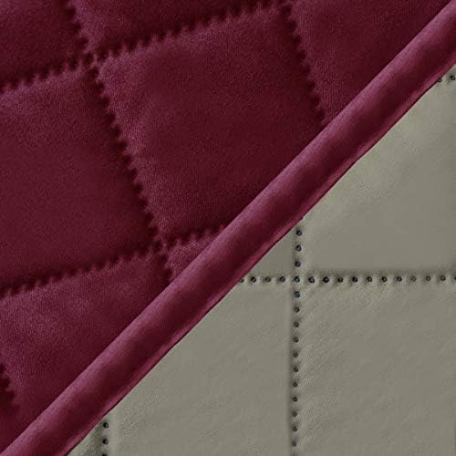 Easy-Going 4 Seater Sofa Slipcover Reversible Sofa Cover Water Resistant Couch Cover with Foam Sticks Elastic Straps Furniture Protector for Pets Children Dog Cat (XX-Large, Wine/Beige)