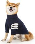 Classic Turtleneck Dog Knitwear Pullover Sweater for Small to Large Dogs - Blue X-Large