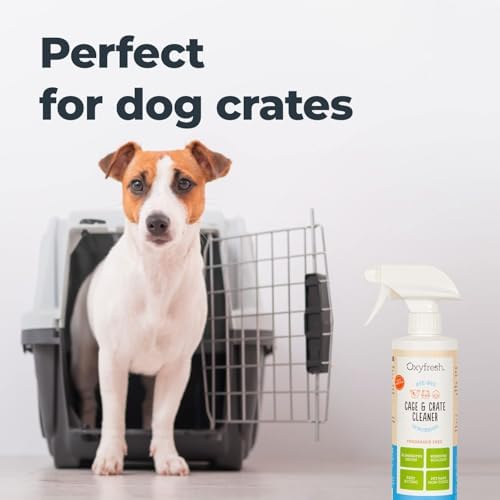 Oxyfresh Premium Crate & Cage Cleaner – Professional Dog Crate & Small Animal & Bird Cage Odor Eliminator – Quickly Cleans, Removes Poop & Deodorizes Pet Odors – Safe & Bleach Free