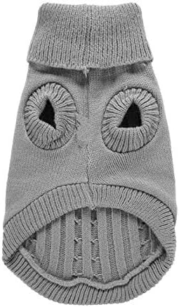 Dog Sweater, Medium, Grey, Acrylic, Turtle Neck, Pull On - for Small to Large Dogs, 13-16lb, Warm & Comfortable