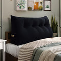 Bed Wedge Headboard Pillow - College Dorm Reading Pillow Back Support While Sitting in Bed - Ergonomic Lumbar Pillow Body Positioning Bed Pillow - Velvet Black 54IN