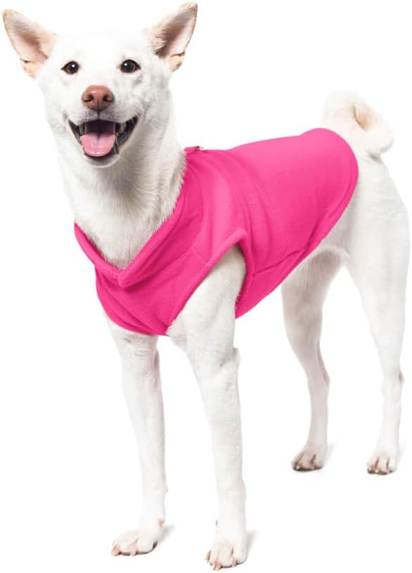 Gooby Fleece Vest Dog Sweater - Pink, X-Large - Warm Pullover Fleece Dog Jacket with O-Ring Leash for Small to Medium Dogs