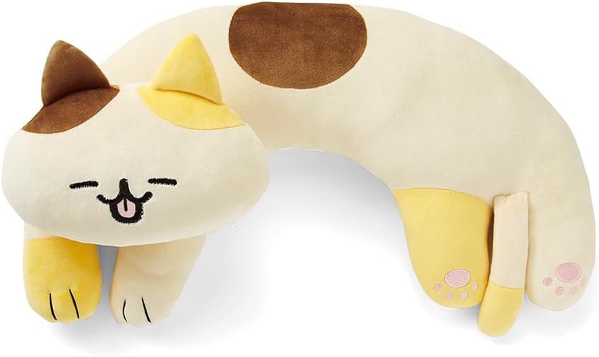 U-Shaped Cat Plush Pillow, Cute Plushies, 20" - Ultrasoft Cat Stuffed Animal, Birtday Gift (Bicolor)