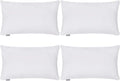 Thmyo 4-Pack 100% Cotton Lumbar Comfortable Solid Decorative Throw Pillow Case Rectangle Cushion Cover DIY Throw Pillowcase for Sofa Bed(Only Covers,Not Pillow Shams)(12x20inch/30x50cm,White)