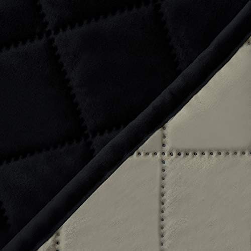 Easy-Going 4 Seater Sofa Slipcover Reversible Sofa Cover Water Resistant Couch Cover with Foam Sticks Elastic Straps Furniture Protector for Pets Children Dog Cat (XX-Large, Black/Beige)