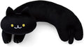 U-Shaped Cat Plush Pillow, Cute Plushies, 20" - Ultrasoft Cat Stuffed Animal, Birtday Gift (Black)