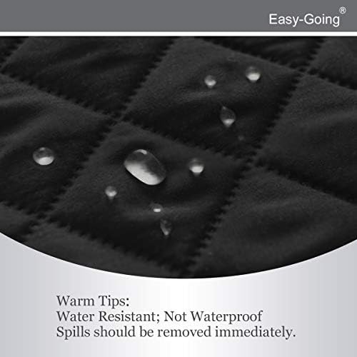 Easy-Going 4 Seater Sofa Slipcover Reversible Sofa Cover Water Resistant Couch Cover with Foam Sticks Elastic Straps Furniture Protector for Pets Children Dog Cat (XX-Large, Black/Beige)