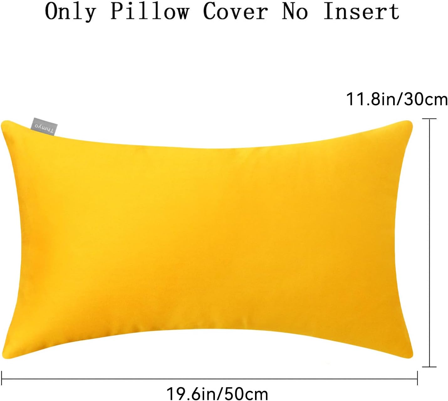 4-Pack 100% Cotton Lumbar Comfortable Solid Decorative Throw Pillow Case,Thmyo Rectangle Cushion Cover Pillowcase Sublimation Blank Pillow Covers DIY Throw Pillowcase(12x20inch/30x50cm, Yellow)