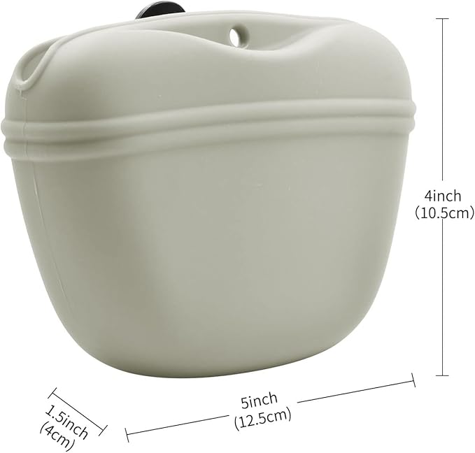 AUDWUD Silicone Dog Treat Pouch,with Training Clicker,Clip on Portable Train Container,Convenient Magnetic Buckle Closing
