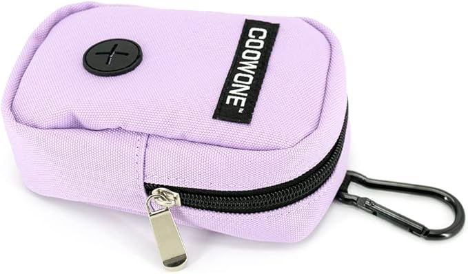 COOWONE Small Treat Pouch with Dog Bags Dispenser, Portable Walking Bags, Purple