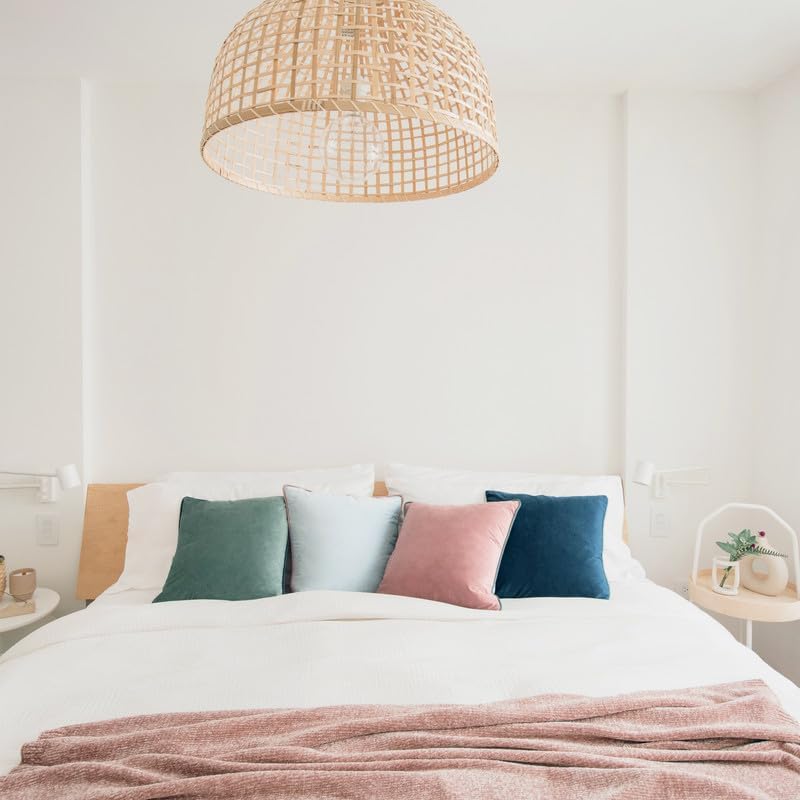 MONDAY MOOSE Decorative Throw Pillow Covers Cushion Cases, Set of 4 Soft Velvet Modern Double-Sided Designs, Mix and Match for Home Decor, Pillow Inserts Not Included (22x22 inch, Pink/Blue)