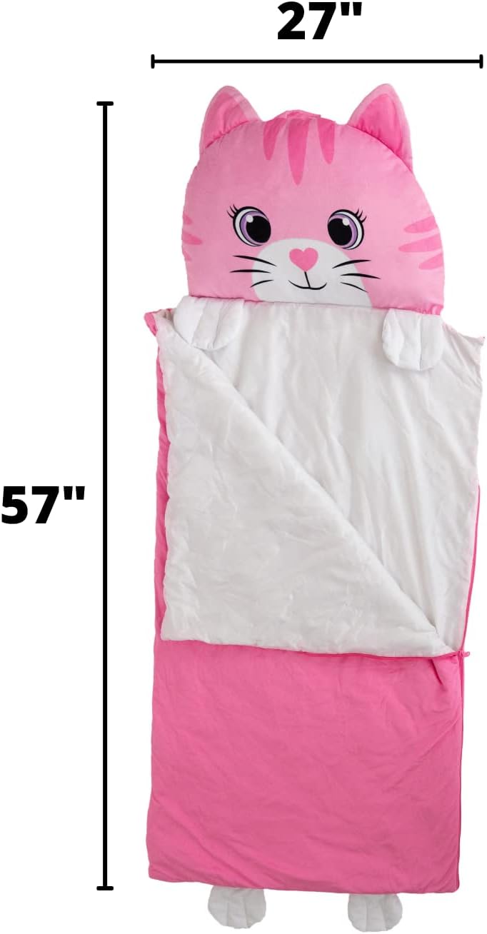 Kid's Nap Buddies Character Preschool Nap Mat, Toddler Sleeping Bag with Pillow for Daycare, Ages 3+