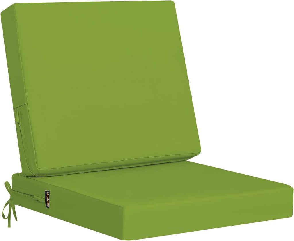 idee-home Outdoor Cushions for Patio Furniture, Outdoor Seat Cushion, Waterproof Couch Hampton Bay Deep Seat Replacement Chair Cushions for Garden Lawn Backyard Deck, 19 x 19 Green