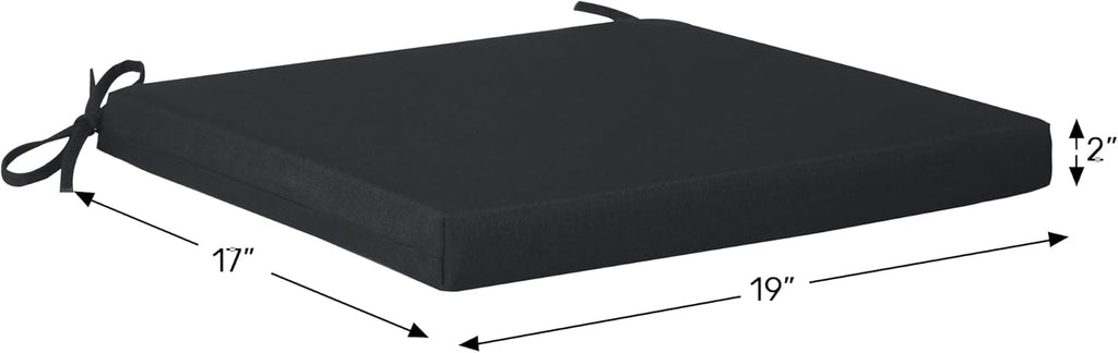 WestinTrends Solace Outdoor Patio Kitchen Dining Chair Square Seat Cushions Set of 4, 19 x 17, Grey