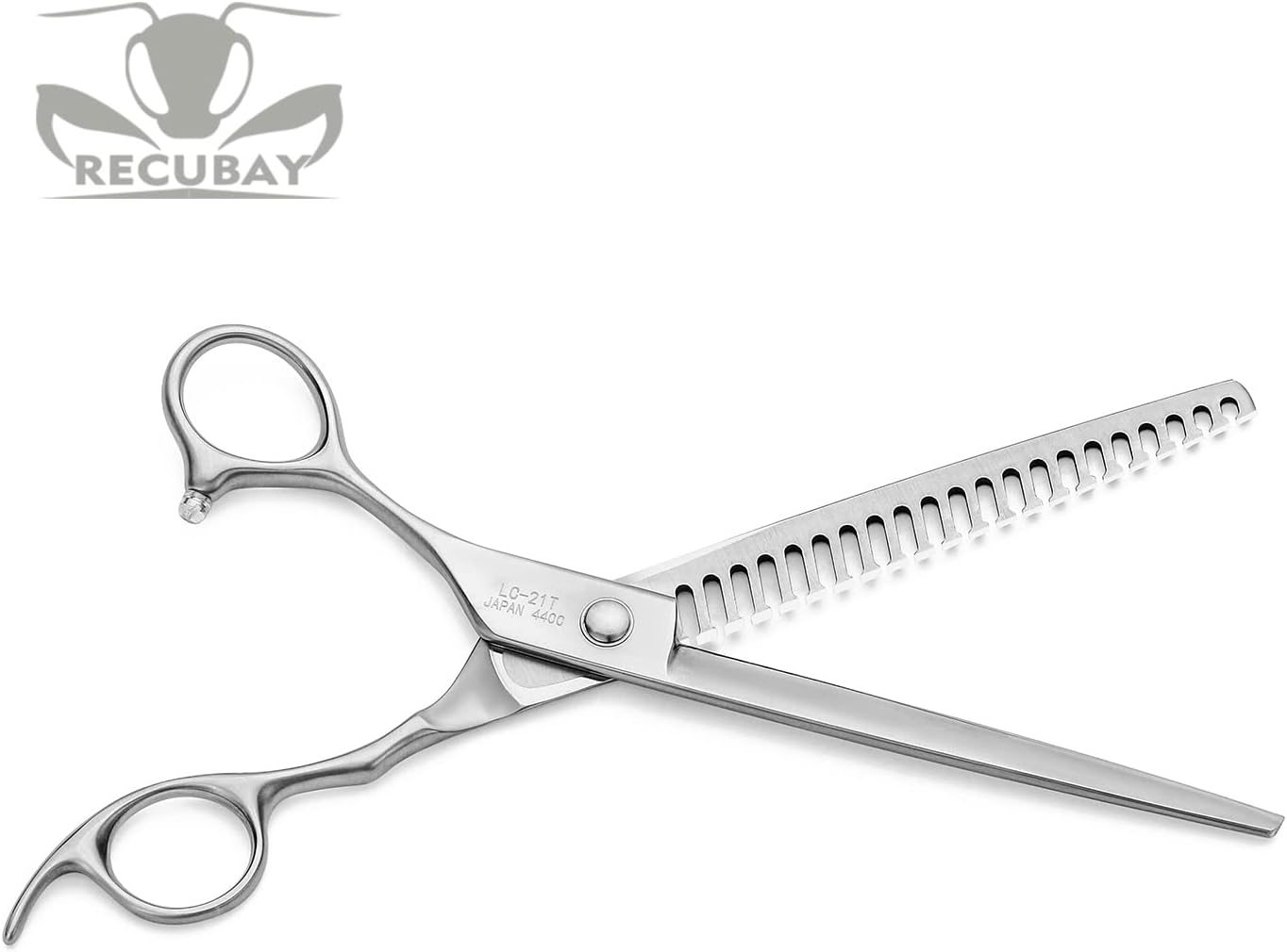 Left Handed Matte Deluxe Dog Grooming Scissors Great Grooming Shears for All Breeds,Design For Professional Groomer. (21T Blender Lefty)