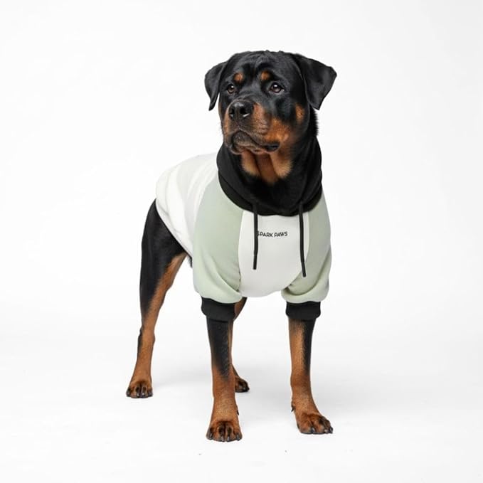 Spark Paws Dog Hoodie – Premium Dog Sweater for Small, Medium, and Large Dogs | Warm Outfits for French Bulldogs, Pitbull, Puppy, Winter Jacket Alternative - Olive Cream - 4XL