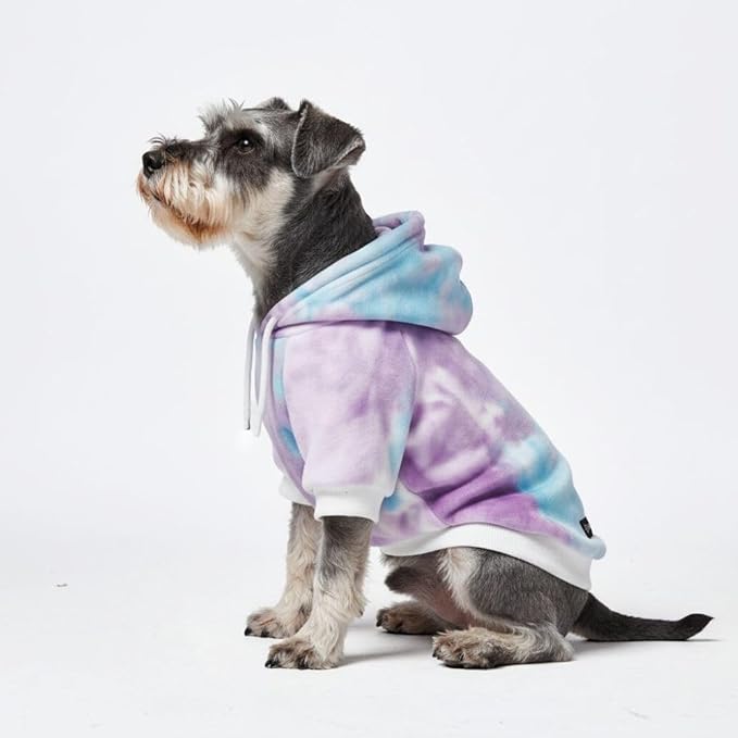 Spark Paws Dog Hoodie – Premium Dog Sweater for Small, Medium, and Large Dogs | Warm Outfits for French Bulldogs, Pitbull, Puppy, Winter Jacket Alternative - 90s Retro Sky Dye - M