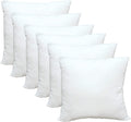 Luxury Throw Pillow Inserts, Pack of 6, 18 x 18 inches Hypoallergenic Ultra Soft White Polyester Microfiber Durable Couch Cushion Fillers