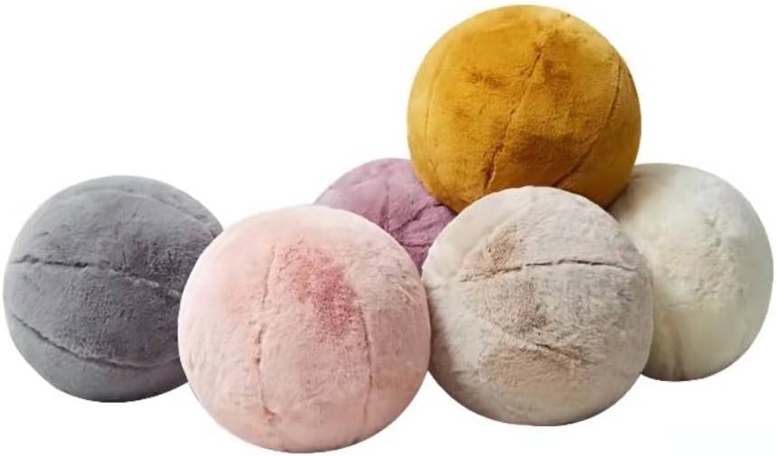 MOJUN Round Plush Ball Throw Pillow, 11" Ball Pillow Decorative Throw Pillow Floor Pillow Cushion, Sphere Pillow for Chair Couch Sofa Bedroom Gift, White