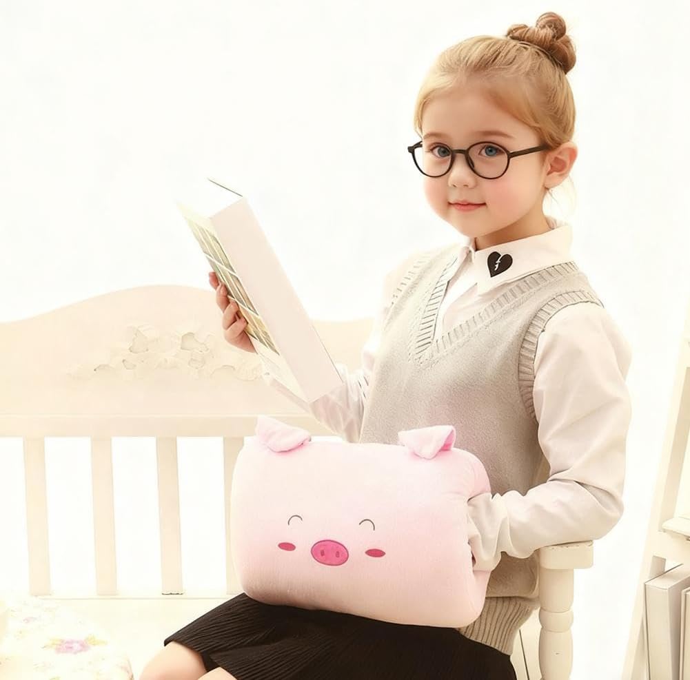 Kids Cartoon Hand Pillow, Cute Plush Animal Hand Warmer Pillow, Children's Throw Pillow Cushions for Students to Take A Nap, Travel Essentials