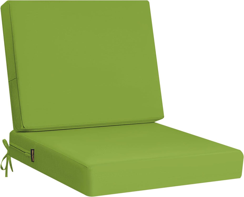 idee-home Outdoor Cushions for Patio Furniture, Outdoor Seat Cushion, Waterproof Couch Hampton Bay Deep Seat Replacement Chair Cushions for Garden Lawn Backyard Deck, 24 x 26 Green