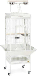 Retro Renaissance Iron Select Bird Cage with Elegant Design, Durable Construction, Easy-Clean Tray Chalk White