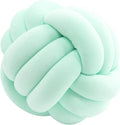 Round Throw Pillow, Soft Handmade Knot Ball Pillows, Home Decoration Pillow, Knotted Plush Toys Throw Pillow (7.5 inches, Mint Green)