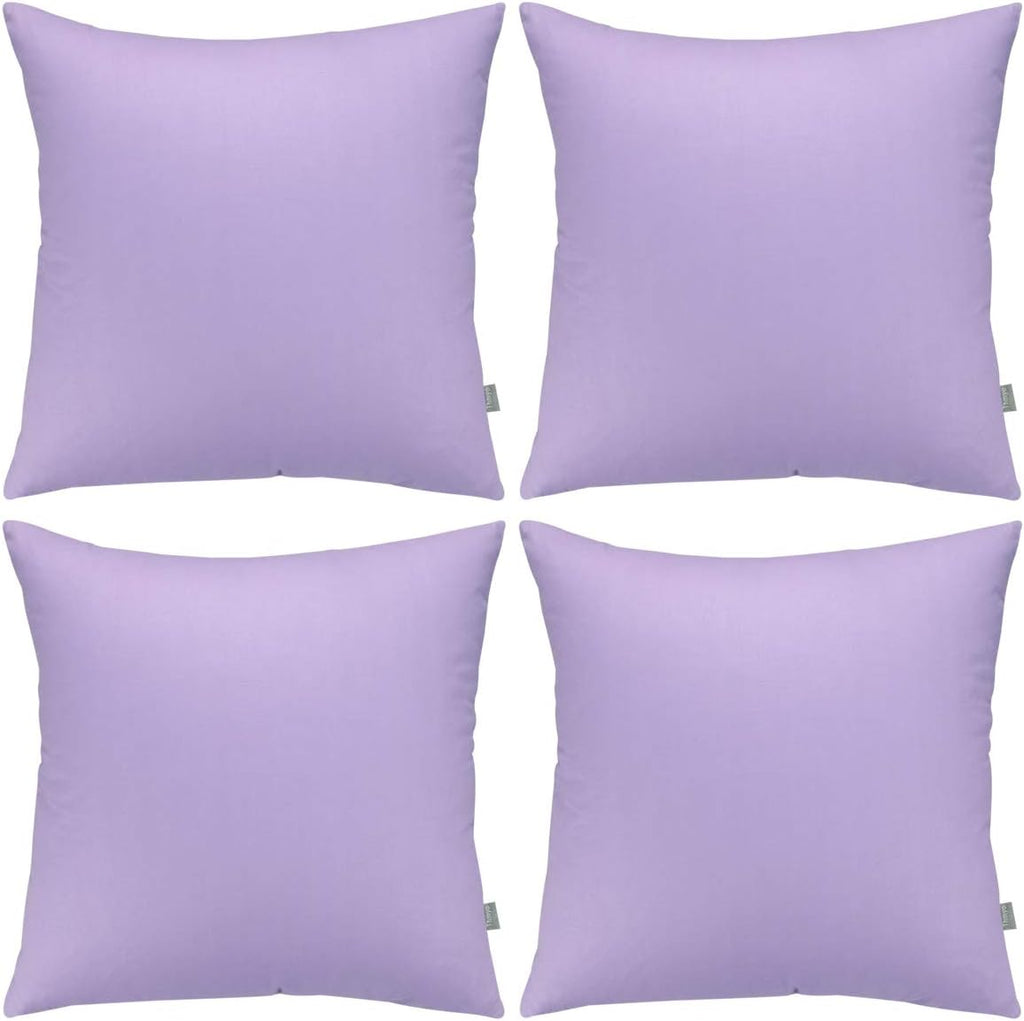 4-Pack 100% Cotton Comfortable Solid Decorative Throw Pillow Case,Thmyo Square Cushion Cover Pillowcase Sublimation Blank Pillow Covers DIY Throw Pillowcase for Sofa(20x20 inch/ 50x50cm,Light Purple)